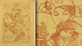 ALFONS MUCHA - MÁJ. Litografie Časopisu Máj, 30x23 cm. Rok vydání 1905, ročník 3, číslo 34 ...