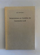 Interpretationen zur Geschichte der französischen Lyrik. Herausgegeben von Helga Jauß-Meyer und ...
