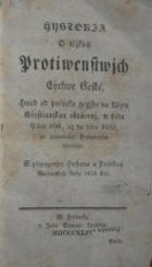 Hystorja O těžkých protiwenstwjch Cýrkwe České hned od počátku gegjho na Wjru ...