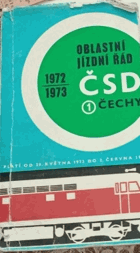 Oblastní jízdní řád ČSD 1972-1973. ČECHY