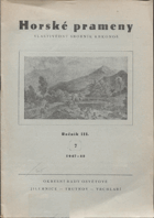 Horské prameny 1.ročník! Krkonoše. Kulturní měsíčník pro literaturu, umění výtvarné, ...