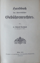 Handbuch des österreichischen Gebührenrechtes