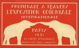 Promenade à travers l'Exposition Coloniale Internationale. 24 cartes détachable, 95x160mm, ...