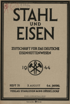 Stahl und Eisen - Zeitschrift für das deutsche Eisenhüttenwesen