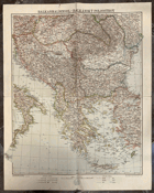 BALKANHALBINSEL, BALKÁNSKÝ POLOOSTROV 1:2.750.000 MAPA-KARTE Balkán