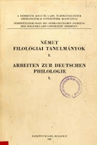 Német filológiai tanulmányok 1 - Arbeiten zur Deutschen Philologie