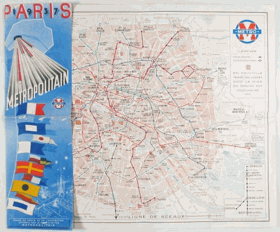 Paris 1937 Metropolitain. Paris Exposition Internationale - Paris Métro map