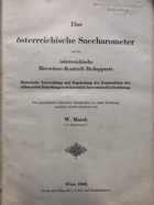 Das österreichische Saccharometer und der österreichische Bierwürze-Kontroll-Meßapparat
