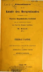 Hermae Pastor. Aethiopice primum edidit et Aethiopica Latine vertit Antonius d'Abbadie. Hermas. ...