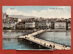 Genève. Le Pont des Bergues - most, jezero