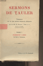 Sermons de Tauler - Tome I - Sermons I-XXII, de Noël à l'Ascension