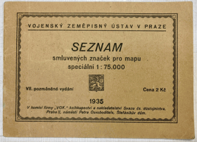 SEZNAM SMLUVENÝCH ZNAČEK PRO MAPU SPECIÁLNÍ 1:75.000