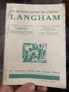 Le journal-guide de l'hôtel Langham PARIS