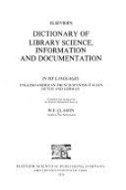 Elsevier's dictionary of library science, information and documentation