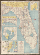 FLORIDA ROAD MAP STANDARD OIL COMPANY MAPA