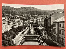 Karlovy Vary. Pohled na říčku Teplou