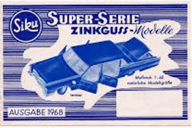 Siku Katalog Zinkguss Modelle - Ausgabe 1968