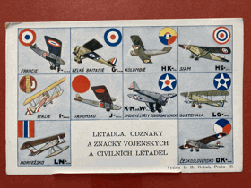 Letadla, odznaky a značky vojenských a civilních letadel