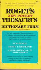 Roget's New Pocket Thesaurus in Dictionary Form