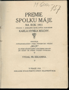 Premie Spolku Máje na rok 1911-MÁJ + OHLASY. Vyd.Spolek českých spisovatelů belletristů Máje