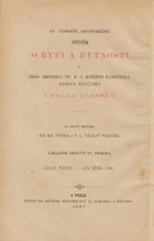 Sv. Tomáše Akvinského spisek-O bytí a bytnosti-a jeho eminenci sv. ř.c. knížete kardinála ...