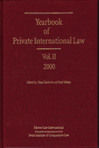 Yearbook of private international law. Volume II - 2000