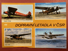 Dopravní letadla v ČSR. Caproni CA-98. Avia F-IX D. Letov Š-32. Saro Cloud SR-6(ČSA)