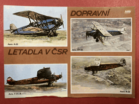 Dopravní letadla v ČSR. Aero A-23. Avia BH-25. Avia F-VII B. Aero A-38(ČSA)