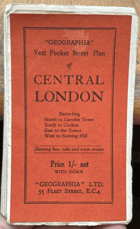 VEST POCKET STREET PLAN OF CENTRAL LONDON. MAPA MAP