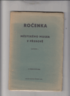 Ročenka 1 Městského musea v Přerově Přerov Prerau