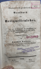 Theoretisch-praktisches Handbuch der Heilquellenlehre 1+2 Nach dem neuesten Standpunkte der ...