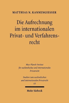 Die Aufrechnung im internationalen Privat- und Verfahrensrecht