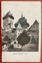 Hrad KARLŮV TÝN KARLŠTEJN okres Beroun Velím Pohled Pohlednice
