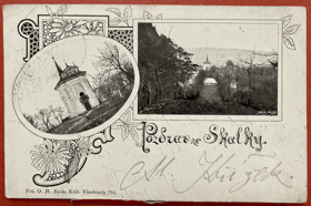 SKALKA MNÍŠEK Secese Jugendstil Art nouveau Pohled Pohlednice