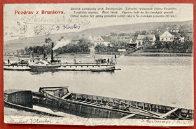 Brunšov Štěchovice Parník Primátor Dittrich Pohled Pohlednice