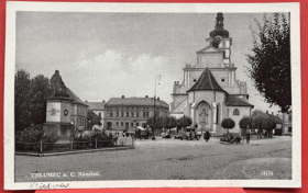 CHLUMEC NAD CIDLINOU náměstí okres Hradec Králové Pohled Pohlednice