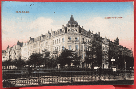 KARLOVY VARY Karlsbad Kaiserin Elisabeth-Kai, Mattonistraße Pohled Pohlednice