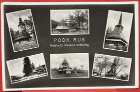 Podkarpatská Rus okénka Pohled Pohlednice