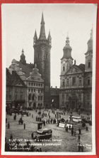 KLATOVY náměstí Radnice Černá věž Jesuitský kostel Pohled Pohlednice
