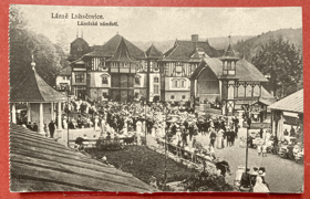 Luhačovice Lázeňské náměstí promenáda Pohled Pohlednice