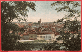 PRAHA panorama Pohled Pohlednice