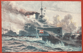 KUK Kriegsmarine S.M.S. Monarch a torpédové lodě Pohled Pohlednice