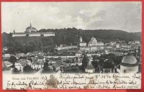 Fulnek panorama Pohled Pohlednice