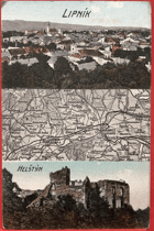 HRAD Lipník nad Bečvou Burg Helfštýn Leipnik Pohled Pohlednice