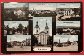 Žamberk okénka Senftenberg Pohled Pohlednice