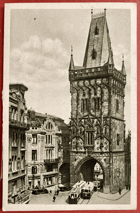 PRAHA TRAMVAJ Prašná brána Pohled Pohlednice