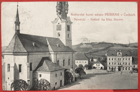 PŘÍBRAM nám. Pohled Pohlednice