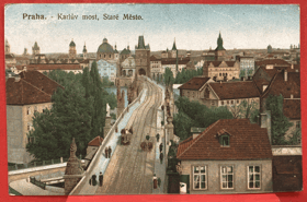 PRAHA Karl.Most St.Město Pohled Pohlednice