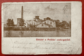 CUKROVAR Petőháza, cukorgyár. Török és Kremszner kiadása Pohled Pohlednice