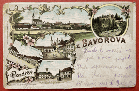 Litografie BAVOROV Pohled Pohlednice